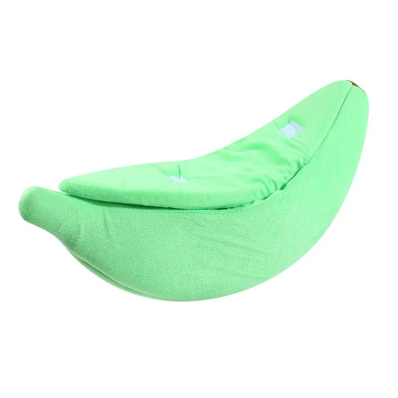 Cama de banana portátil para gato, tapete engraçado e bonito, aconchegante e quente, cesta durável, canil para cão, suprimentos gato, multicolor - Image 1