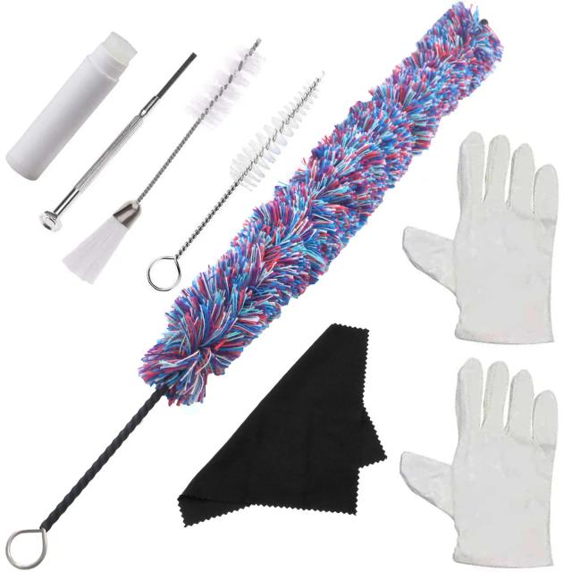 Kit Completo de Limpeza e Manutenção para Saxofone com Escova, Cotonete, Luvas e Chave de Fenda