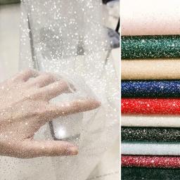 Brilhante glitter lantejoulas macio fio líquido renda brilho tule prata malha tecido diy costura vestido de casamento véu dança tutu decoração adereços - Image 1