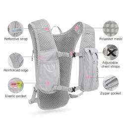 Mochila de hidratação de ciclismo para homens e mulheres, colete esportivo ao ar livre, mochila de corrida ultraleve, 5L - Image 5