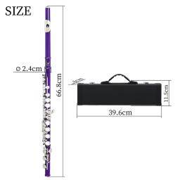 Flauta roxa para desempenho de concerto C Key Cupronickel Flauta com estojo Chave de fenda Peças de pano de limpeza Ocidental - Image 2