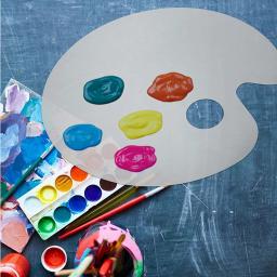 Paleta branca servindo bandeja acrílico cor mistura pigmento pintura palete artista paletas placa aquarela - Image 6