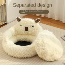 Quente e acolhedor canil Alpaca para sono profundo, cama do cão, tapete de gato, pet fornecimentos, inverno - Image 1