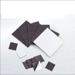 30pcs auto-adesivo magnético quadrado borracha flexível ímãs pegajosos disco para artesanato passatempo e geladeira - Image 1