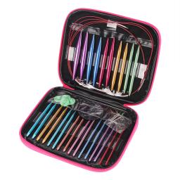 QJH-Conjunto De Agulhas De Tricô Circular Intercambiáveis, Agulha De Alumínio Para DIY Artesanal, Acessórios De Tricô, 3mm-10mm, 13 Pares - Image 4