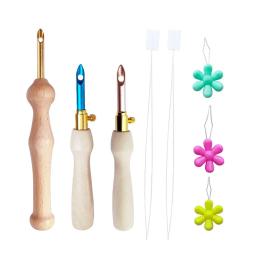 1 conjunto kit de ferramentas agulha perfurador bordado costura perfurador agulha & agulha threader bordado cutucando ferramentas ponto cruz tricô - Image 3