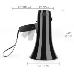 Alto-falante megafone bullhorn com sirene embutida, alto-falante portátil de energia, unidade flash USB, gravação preta, 240S, 35W - Image 2