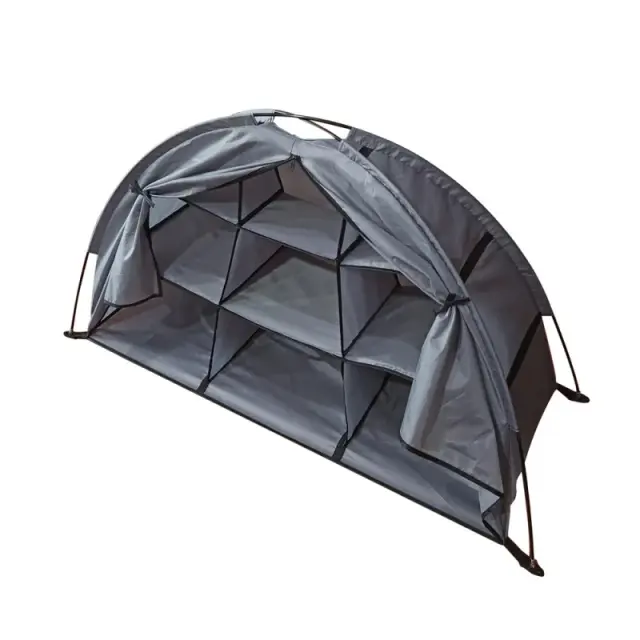 Tenda Dobrável Impermeável para Camping com 9 Prateleiras e Armazenamento Compacto e Portátil