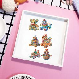 Ímã de geladeira Forma especial para Artesanato DIY, Arte Acrílica Ímãs, Pintura Diamante, Decalques Geladeira, Presente Party, Cute Girls, 6Pcs - Image 3