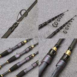 Vara de pesca telescópica ultracurta, multifuncional, vara de fundição giratória, vara de pesca de alto carbono, durável, antiderrapante - Image 5
