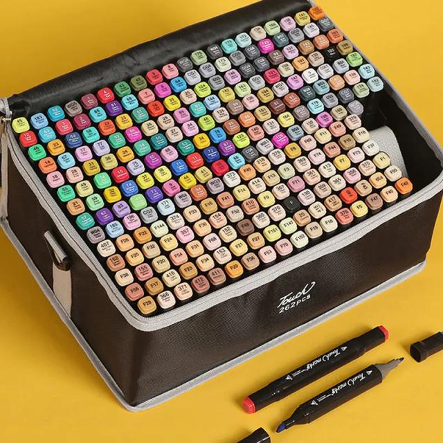 24-168 Colors Oily Art Marker Pen Set for Draw Double Headed Sketching Oily Tip Based Markers Graffiti Manga School Art Supplies