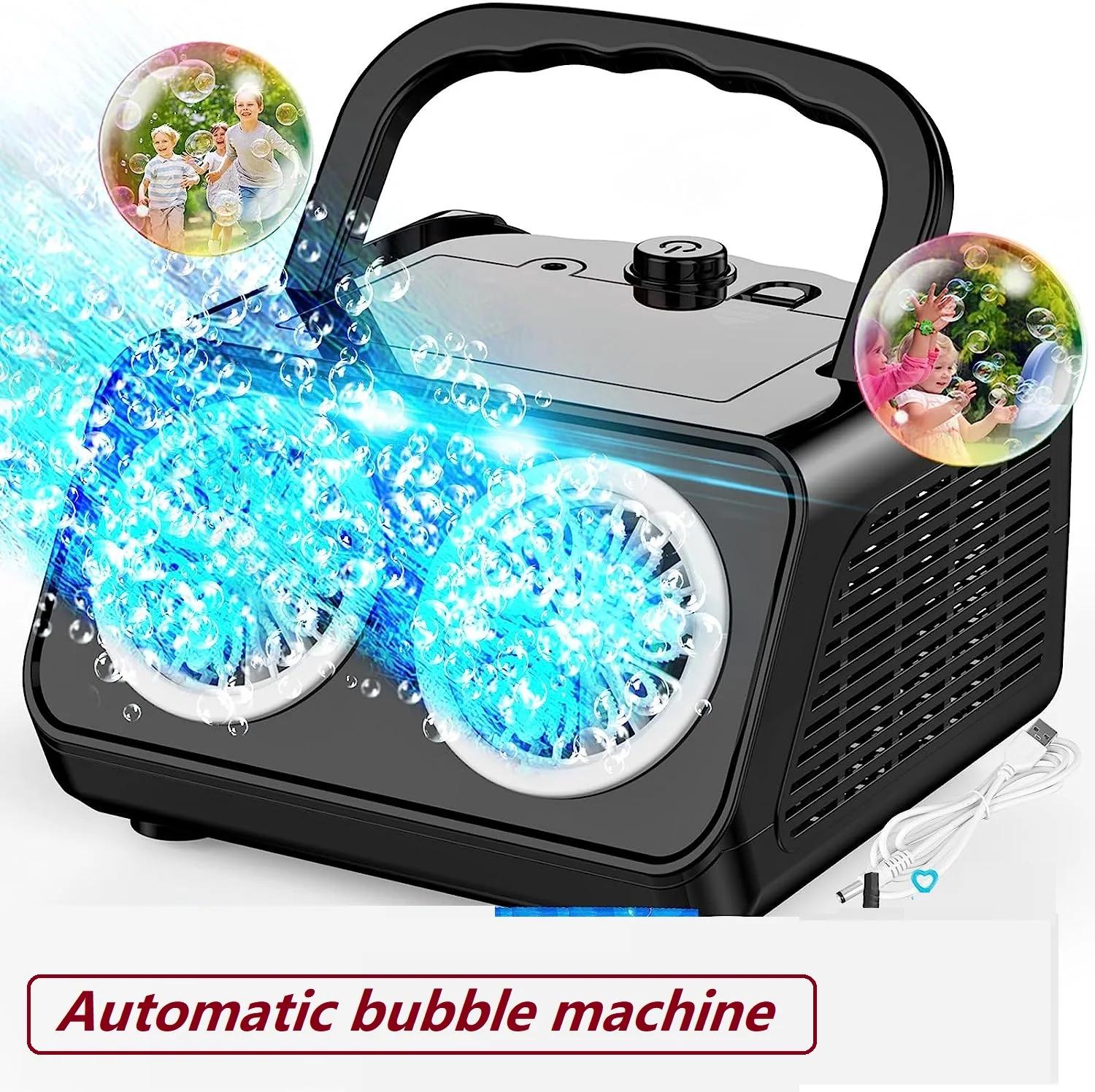 Máquina automática de bolhas para crianças, Bubble Maker portátil, 2 ventiladores, 50000 + bolhas por minuto, atualização - Image 1