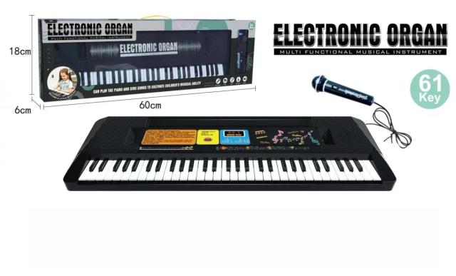 Órgão Eletrônico Portátil 61 Teclas Instrumento Musical Infantil Educacional