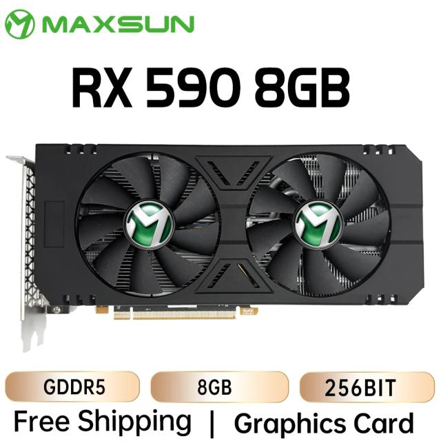 Placa Gráfica MAXSUN AMD RX 590 de 8GB GDDR5 - Desempenho Gamer com Conexão PCI Express 3.0x16