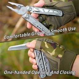 Portátil Multitool de Bolso para Sobrevivência ao Ar Livre, 420 Aço Inoxidável, Alicate, Faca, Chave de Fenda, Camping, Caça e Caminhadas - Image 5