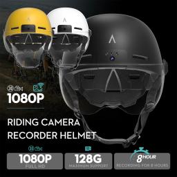 Capacete anti-Shake para câmera de bicicleta, capacetes para motocicletas, câmeras grande angular de 130 °, lanterna traseira inteligente com sinal de giro, 1080p @ 30FPS - Image 1
