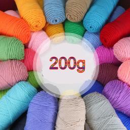 Fio de Algodão Leite para Tricô e Crochet, Super Macio, Linha Crochet, Cobertores, Suéter, Chapéu, Sapato, Crochê, Fio Amigurumi, 200g, 1Pc - Image 1