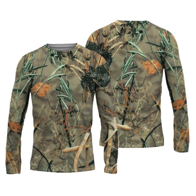 Camisa de Pesca Masculina Respirável de Manga Longa - Roupas Esportivas ao Ar Livre em Tamanhos até 6XL para o Verão
