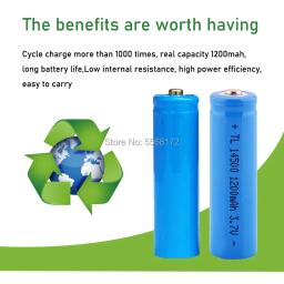 14500 baterias recarregáveis de íon-lítio de 1200mah 3.7V Volt 14500 Bateria de lítio para brinquedo de tocha de câmera - Image 2