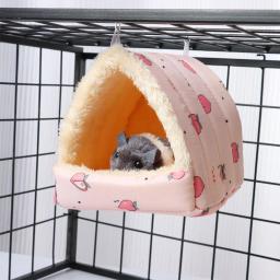 Bonito pequeno animal dormir cama, hamster casa, mini pet, coelho, esquilo, inverno ninho quente, confortável cobaia - Image 4
