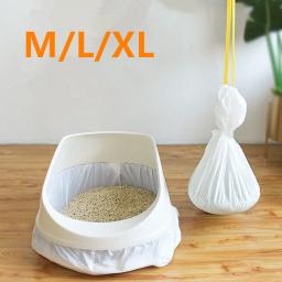 Cat Litter Bag Box Liner Sand Bags, higiene, suprimentos elásticos para animais gatinhos, sacos de lixo práticos, fáceis de limpar, M L e XL, 20pcs - Image 1