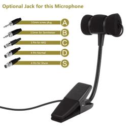 Microfone de saxofone com fio condensador pro clip-on palco trompete sax pescoço de ganso instrumento musical microfone para sennheiser akg shure - Image 6