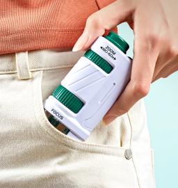 Criança ciência experimento bolso microscópio brinquedo kit 60-120x educacional mini microscópio portátil com luz crianças haste brinquedos presente - Image 5