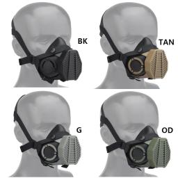 Máscara Respiradora Tática de Proteção, Meia Face Máscara de Gás para Militar, Paintball, Airsoft, Caça, Jogo CS, Cosplay - Image 6