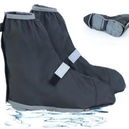 Capas de bicicleta com preto reflexivo, Fixadores ajustáveis para ciclismo, Capa de chuva impermeável, Sapatos ao ar livre - Image 1