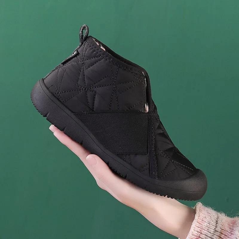 Mulheres simples sapatos de algodão de pelúcia quente botas de neve das mulheres leve confortável sapatos casuais no inverno botines para mujeres - Image 1