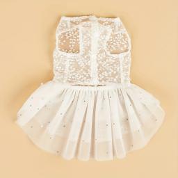 Adequado para gatos e cães, Terno de casamento, Vestido de malha, Verão - Image 4