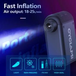 CYCLAMI-Pequeno Mini portátil E-bomba para a bicicleta, Inflator ar sem fio, Presta Schrader Válvula Bomba, Ciclismo MTB Acessórios - Image 6