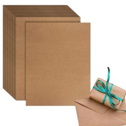 Cartões de visita imprimíveis em branco, cartões de papel Kraft pesados, papelão dobrado para DIY, 100 cartões de papel Kraft A6 - Image 1
