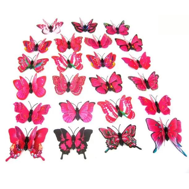 Adesivos de Parede em 3D com Borboleta - Conjunto com 12 Peças para Decoração de Quarto Infantil, Sala de Estar e Geladeira