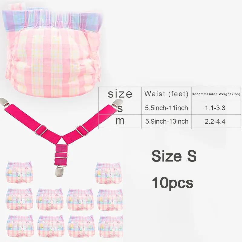 Descartável anti-derramamento pet fralda com sling, pequeno pet calças menstruais, suprimentos fisiológicos, coelho, 10pcs - Image 1