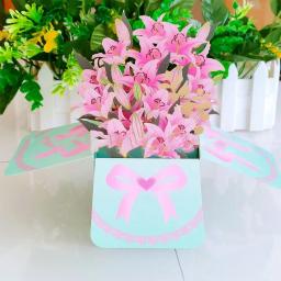 3D pop-up beija-flor e flores cartão, flor tropical, dia dos namorados, presente de aniversário, feliz dia das mães - Image 3
