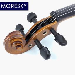 Moresky Natural Spruce madeira violino com caso, 1/2 Bege Side - Image 3