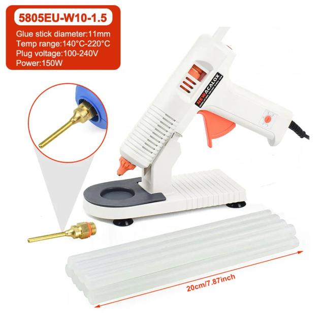 Pistola de Cola Quente Newacalox de Alta Temperatura com Bastões, Ferramenta Versátil de Reparação Pneumática - 20W e 150W, Compatível com 100-240V, 7mm e 11mm para DIY