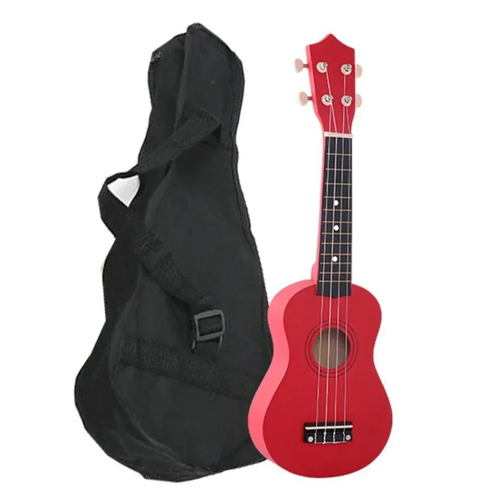 Guitarra Ukulele Soprano de madeira com saco, 4 cordas, multi cor, baixo, iniciante, instrumento musical, presente para crianças, 21 Polegada - Image 1