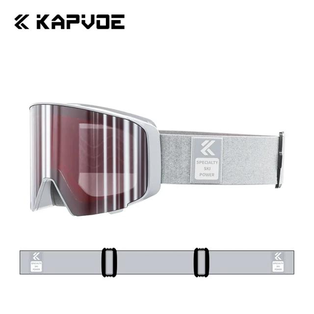 Kapvoe Óculos de Esqui Fotocromáticos Esportivos Neve Antiembaçante 2 Lentes