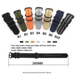 Faixa de relógio de náilon 18mm 20mm 22mm 24mm nato cinta premium exército esporte loop dropshipping militar preto fivela cinto pulseira - Image 2