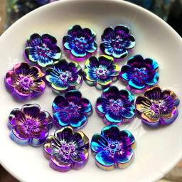 10pcs19mm design de flor strass acrílico, contas de arte com parte traseira plana decorar diy strass apliques flor de cristal - Image 2
