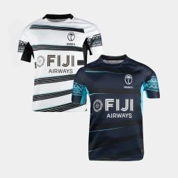 Camiseta de rugby masculina, moda de rua e diversão, verão de secagem rápida manga curta 3d impresso fiyi personalizado em torno do pescoço roupas - Image 1