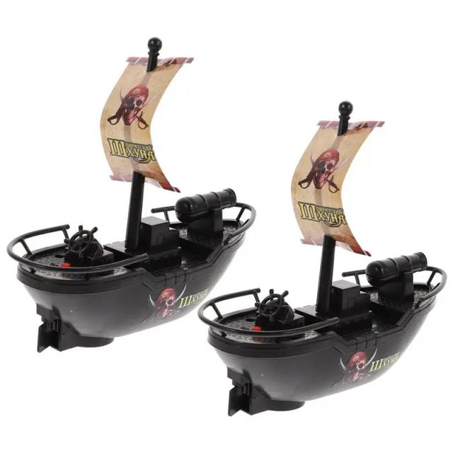 Navio Pirata Elétrico para Crianças - Brinquedos Educativos de Banho e Piscina (2 Peças)