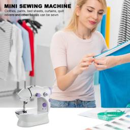 Mini máquina de costura para iniciantes, domésticos, artesanato, conserto, elétrico, portátil, velocidade dupla - Image 5