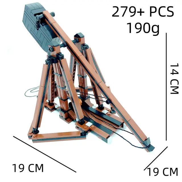 Arma Medieval Modular de Tijolos para Meninos - Cenário de Armadura e Batalha com Catapulta, Presente Criativo de Construção