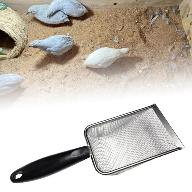 Pá de Areia de Aço Inoxidável para Répteis com Peneira de Malha Fina e Limpador de Substrato de Terrário