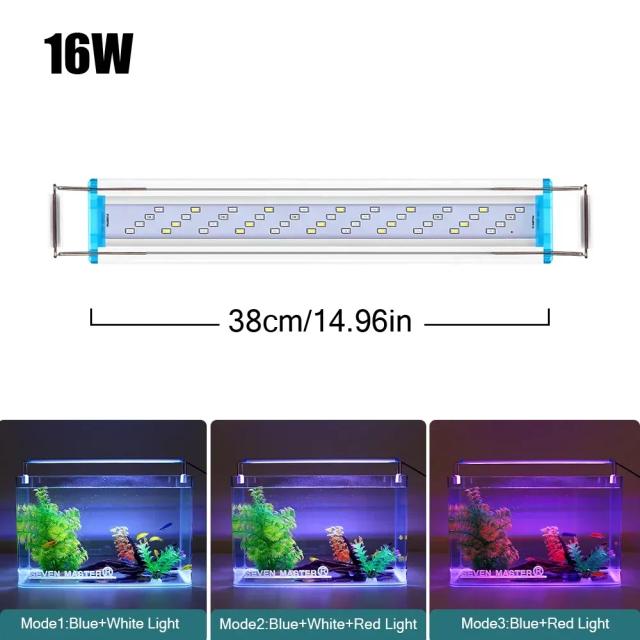 Suporte de Tanque de Peixes com Iluminação LED Ultra Fina de 18 a 70 cm com Clip Extensível para Aquário 220V