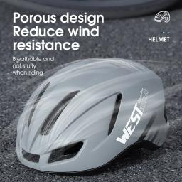 Oeste ciclismo-capacete de ciclismo com luzes traseiras led para homens e mulheres, tampas de segurança aerodinâmica, scooter elétrico, mtb, bicicleta de estrada - Image 3