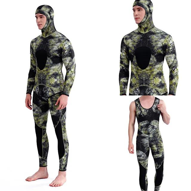 Terno Neoprene com Capuz para Homens - Ideal para Surf, Mergulho e Pesca Submarina, Disponível em 3mm e 5mm, Quente para Inverno